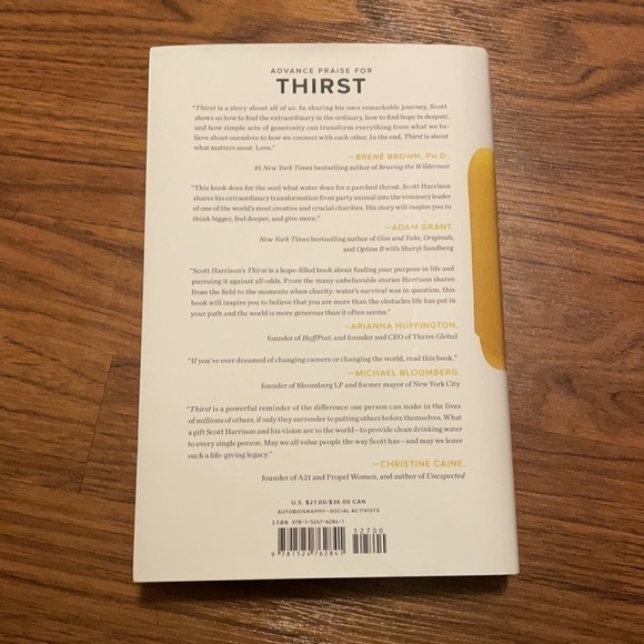 Charity: Water Thirst Book by Scott Harrison Social Justice Activism - Picture 2 of 3